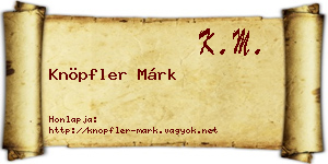 Knöpfler Márk névjegykártya